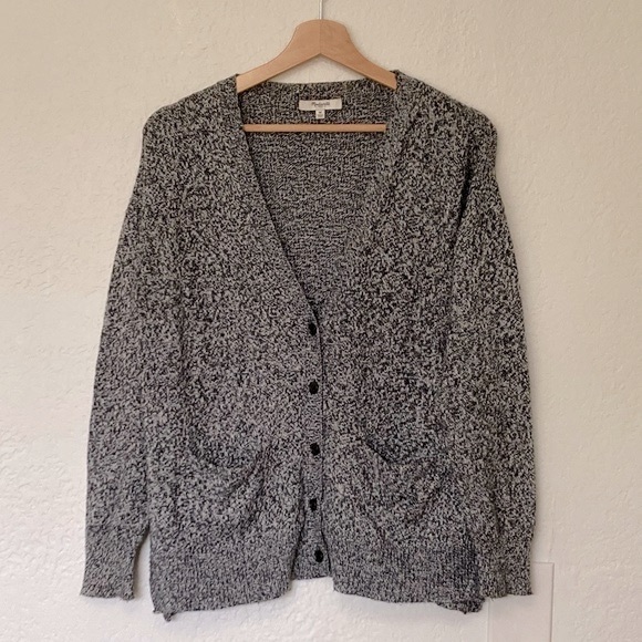 Madewell Sweaters - Madewell Landscape Heather Gray Knit Buttoned Cardigan, Size M